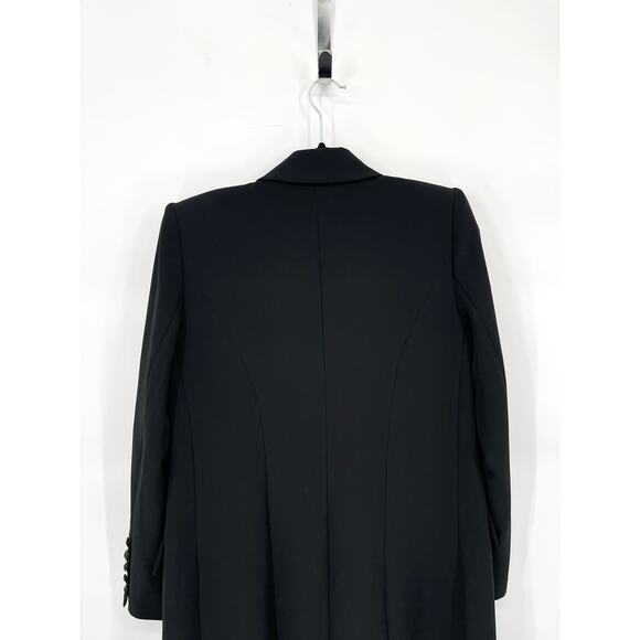 L’Agence Quinton Rosette Detail Long Tuxedo Jacket Coat In Black size 6 - Picture 11 of 15